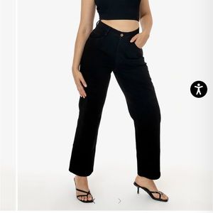 Los Angeles Apparel High Waist Straight Leg Jean Black 28
